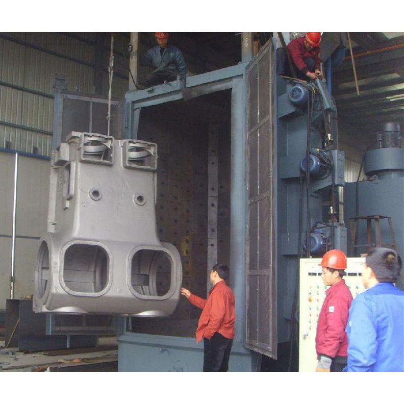 Overseas Installation Two Hook Type Hanger Hook Shot Blaster Derusting Shot Blasting Machine 